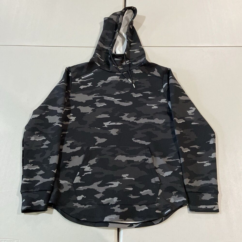 Legends Mens Camo Hoodie Sweatshirt Work Hard Stay Humble Size M Black